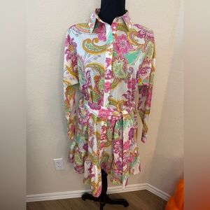 Zara Multicolor Paisley Dress Size Small